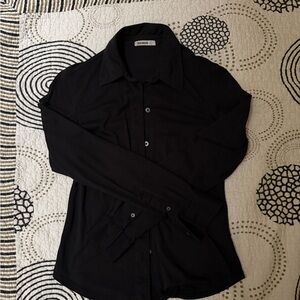 Buck Mason Women's Black Button Down Shirt